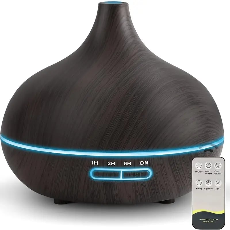 Large Room Essential Oil Diffuser | 18.6oz, Remote Control, Timer, 7 Colors