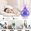 Essential Oil Diffuser, 3D Fireworks Glass, Ultrasonic, Timer, Auto Off, 6.76oz