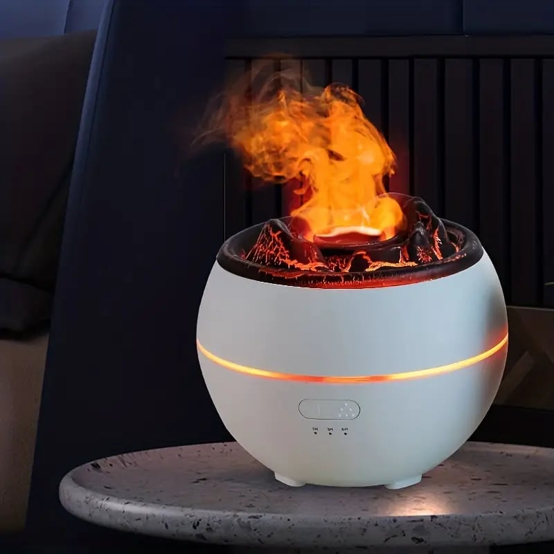 Volcano Cool Mist Humidifier | 12.17oz, 7 Colors, USB, Fire Flame Design