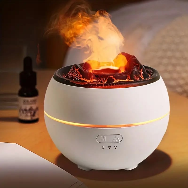 Volcano Cool Mist Humidifier | 12.17oz, 7 Colors, USB, Fire Flame Design