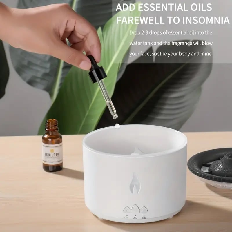 Volcanic Flame Cool Mist Humidifier | 12.17oz, 7 Colors, USB, Aroma Diffuser