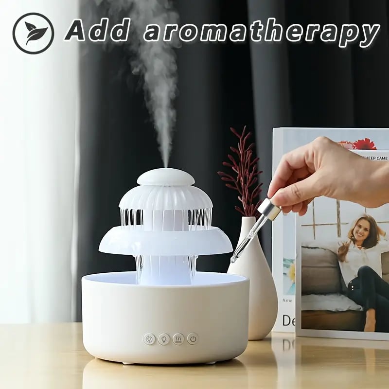 Flowing Water Humidifier | 3-in-1 Night Light, Aromatherapy, Desktop Fountain