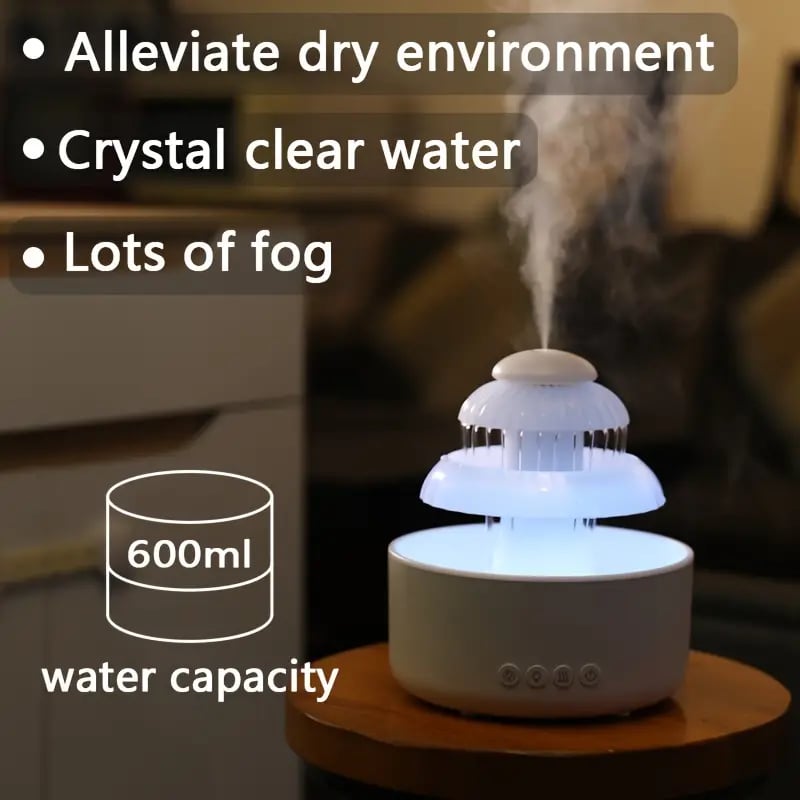 Flowing Water Humidifier | 3-in-1 Night Light, Aromatherapy, Desktop Fountain