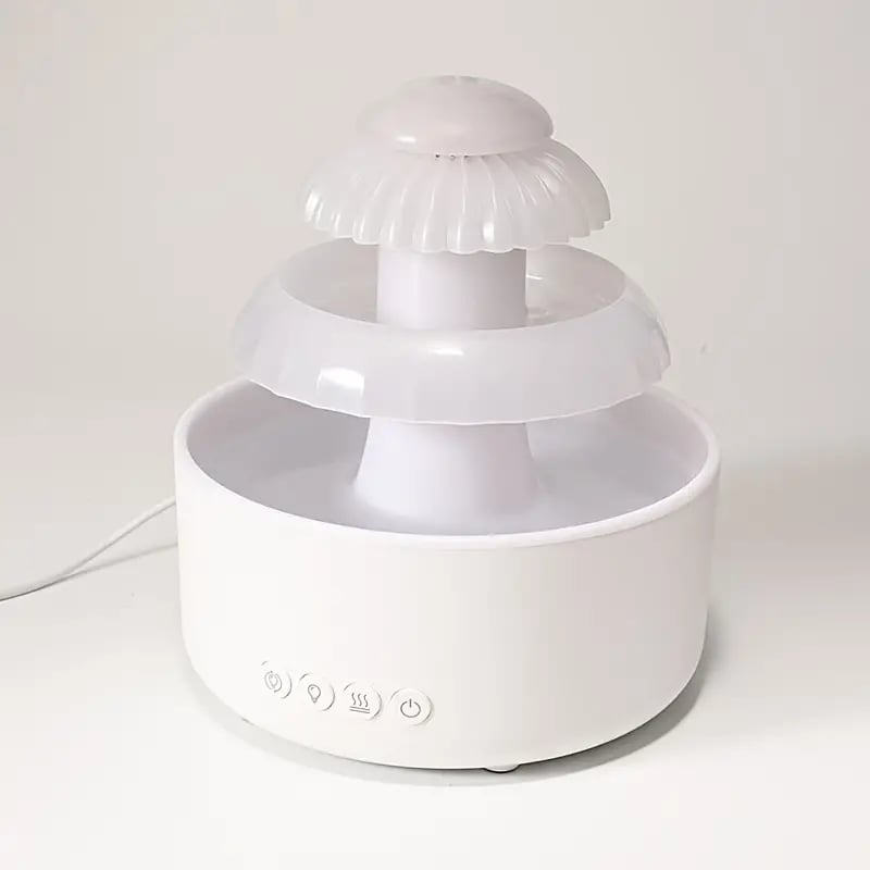 Flowing Water Humidifier | 3-in-1 Night Light, Aromatherapy, Desktop Fountain