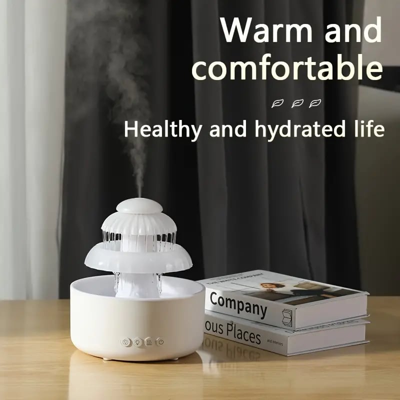 Flowing Water Humidifier | 3-in-1 Night Light, Aromatherapy, Desktop Fountain