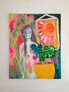 The ghost in the garden. Original canvas painting
