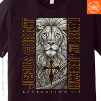 Image 2 of Lion of Judah (Revelation 5:5) Jesus Christ Unisex T-Shirt