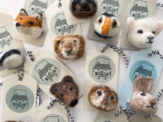 Needle Felt animal brooches