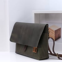 Image 2 of Convertible Clutch Large in dark green