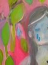 The ghost in the garden. Original canvas painting