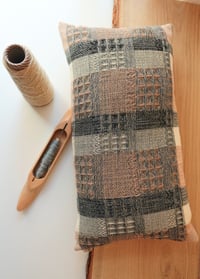Image 5 of Woven Linen Cushion 30x50 rectangle pillow handmade Sustainable Design