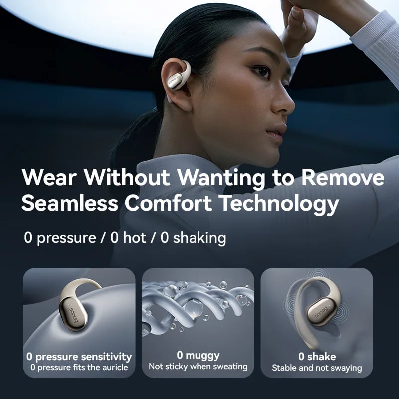 Sanag C16S Open Ear Bluetooth 5.4 Wireless Headphones, HiFi Sound TWS Earbuds, 8 Hours Playback