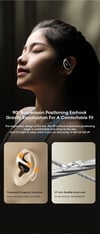 Niye 2024 OWS Earhook Sports Headset, Air Conduction Wireless Bluetooth 5.3 Headphones, TWS Earbuds 