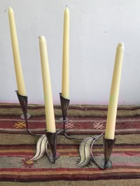 Image 4 of Pair of Vintage Danish Modern Silver Plate Calla Lily Candleholders by Hans Jensen