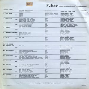 Pulsar Music Ltd. – Pulsar Music Ltd. (Cometa Edizioni Musicali – CMT 2 - Italy - 1976) 
