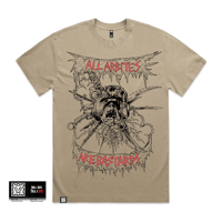 Image 1 of PRE-ORDER - BASTARDS SHIRT - TAN WITH BLACK AND RED PRINT