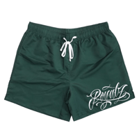 MOSS GREEN ROYALZ NYLON SHORTS 