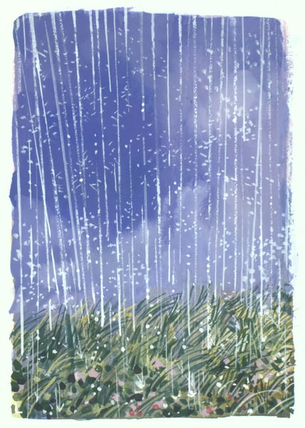 Image of Painting: Rain On the Hillside
