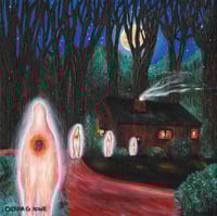 Image 1 of 'Souls Roaming At Night' - Glowing Shadows Acrylic on Canvas Panel, 8x8 Framed