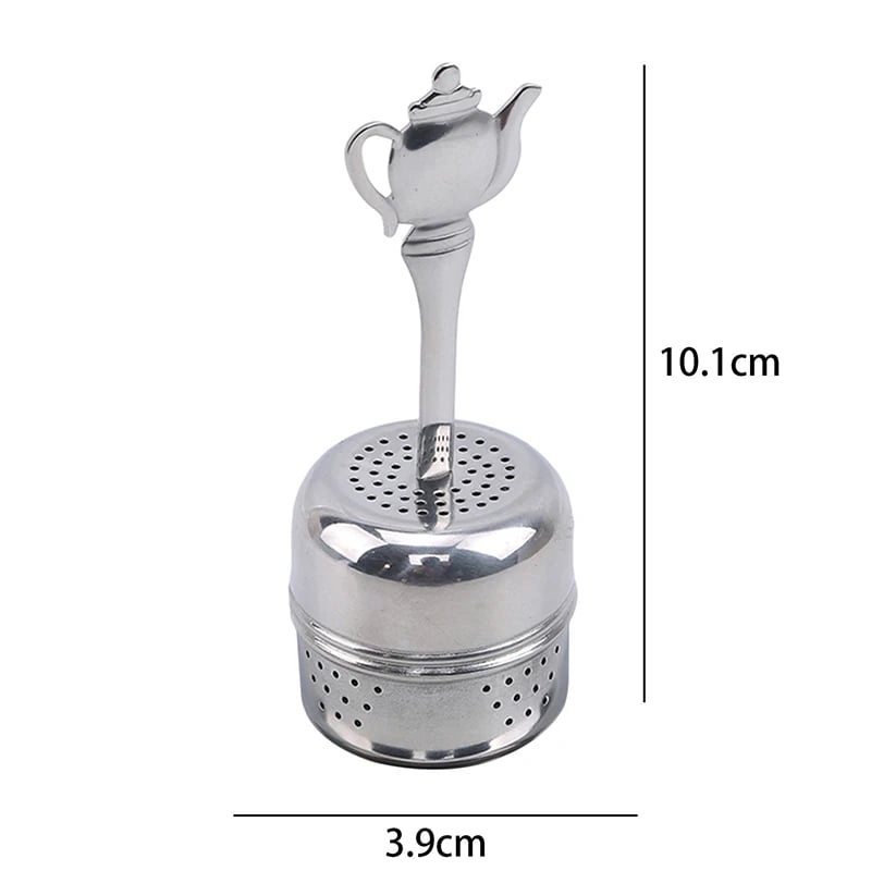 Stainless Steel Tea Infuser Strainer Cylindrical Tea Leak Spice Herbal Filter Balls Hanging Chain