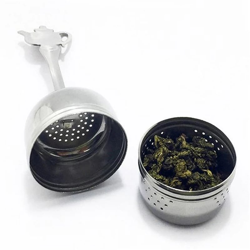 Stainless Steel Tea Infuser Strainer Cylindrical Tea Leak Spice Herbal Filter Balls Hanging Chain