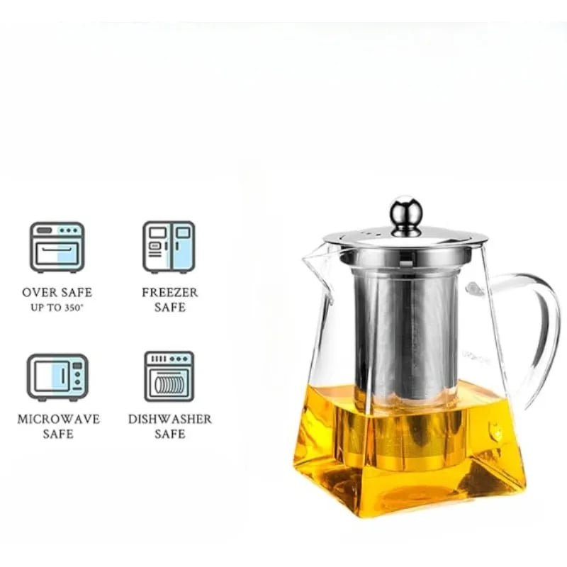 Teapot Glass Tea Infusers Stainless Steel Heat Resistant Glass Teapot Stove top