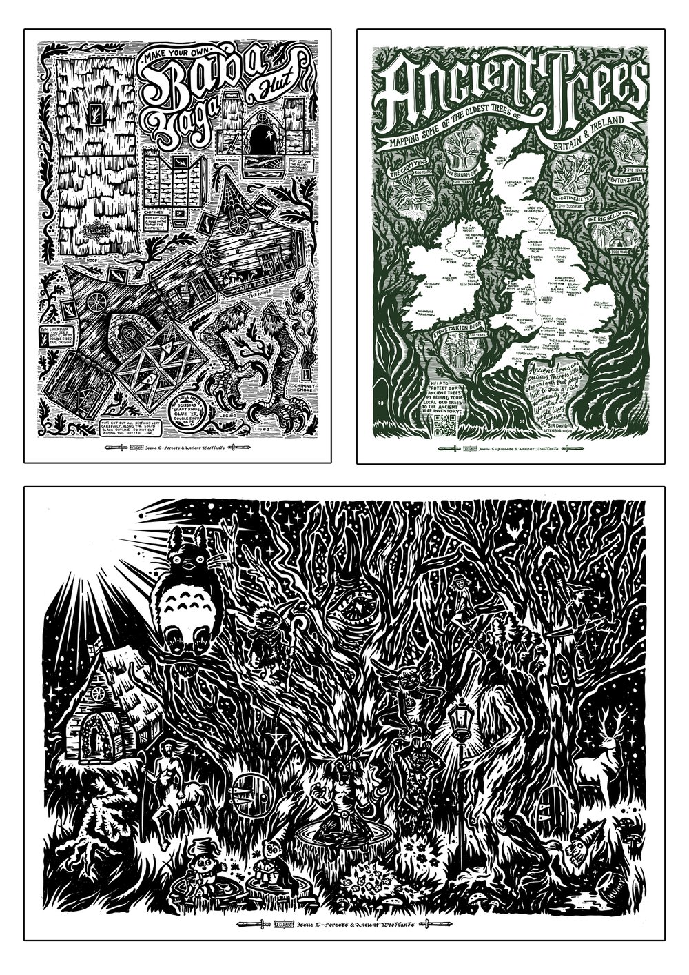 TRIPLE A3 ART PRINT BUNDLE - FORESTS & ANCIENT WOODLANDs 