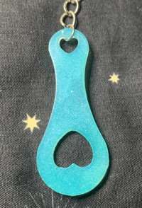 Jeton de caddie coeur turquoise