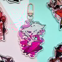 Image 4 of Hazbin Hotel acrylic keychains  ☆ Part 2 [Charlie, Husk, Angel Dust]