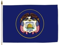 Utah (1913) 12"x18" Stick Flag