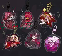 Image 1 of Hazbin Hotel acrylic keychains  ☆ Part 2 [Charlie, Husk, Angel Dust]