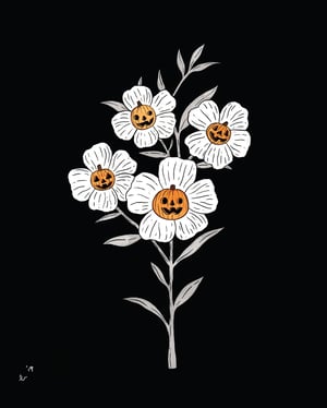 Image of spooky florals - 5x7 print