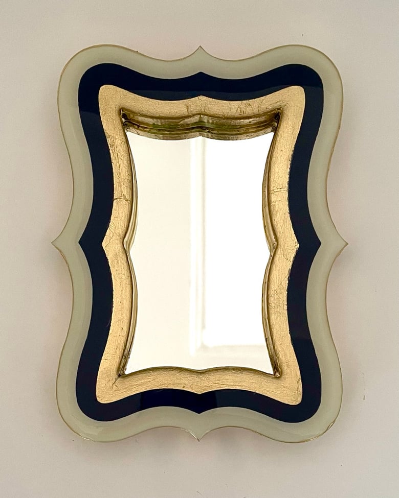 Image of Modernist Mirror Indigo Blue/Gold/Cream