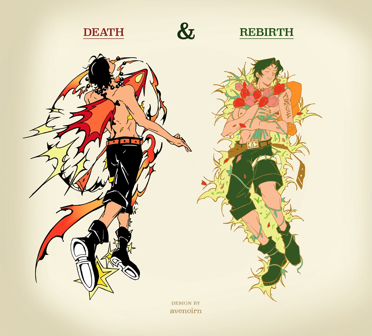 DEATH AND REBIRTH - Ace Pin & Sticker Set