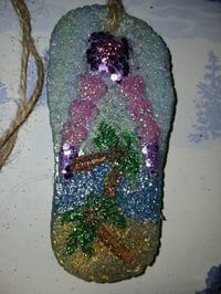 Flip flop with palm trees car freshener 