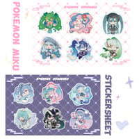 Image 1 of Pokémon miku Stickersheet