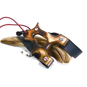 Image of Wooden Sling Shot, Handmade Catapult, Pyrolysis Technique, Shou Sugi Ban, Burned Wood grain