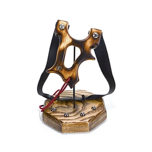 Image of Wooden Sling Shot, Handmade Catapult, Pyrolysis Technique, Shou Sugi Ban, Burned Wood grain