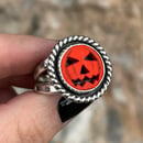Image 4 of Small Jack O Lantern Orange Pumpkin Ring