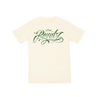 CREAM/GREEN ROYALZ SCRIPT TEE 