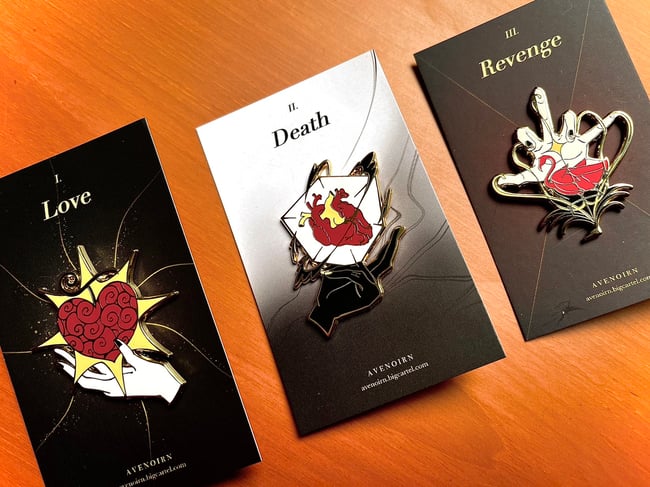 love, death, revenge – Cora, Doffy & Law Enamel Pin Series