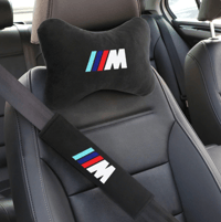 Image 1 of BMW M headrest pillows and seat belt pads