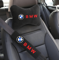 Image 1 of BMW headrest pillows and seat belt pads