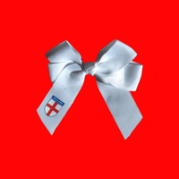 White 4" Bow England St George Cross 