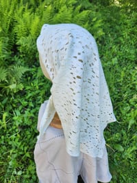 Image 2 of White Cotton Lace Headscarf