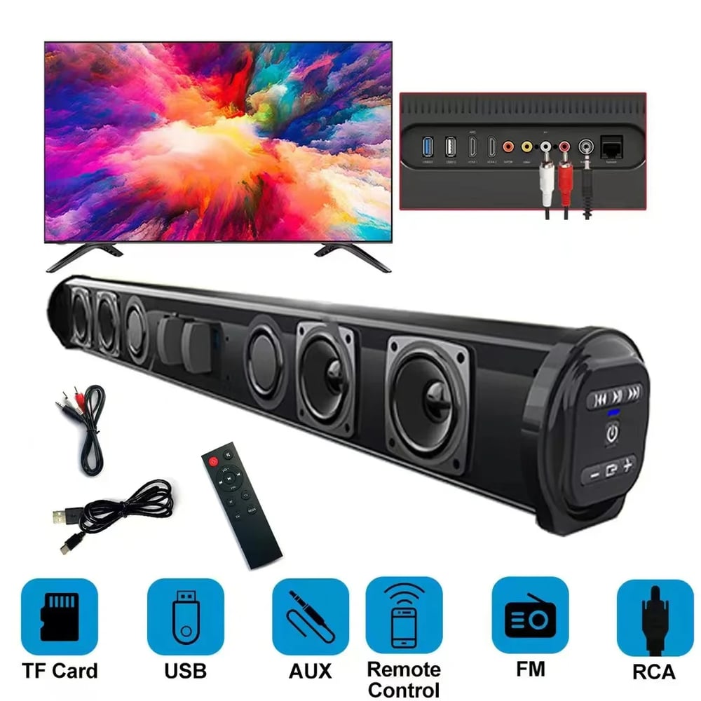 20W Wireless Bluetooth Sound Bar Speaker System Surround Stereo for TV & Projector