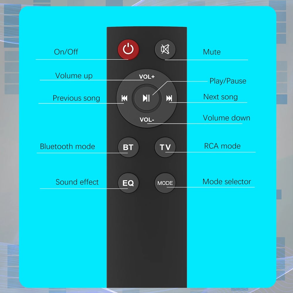 20W Wireless Bluetooth Sound Bar Speaker System Surround Stereo for TV & Projector