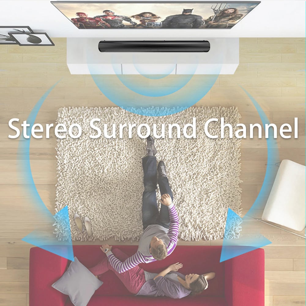 20W Wireless Bluetooth Sound Bar Speaker System Surround Stereo for TV & Projector