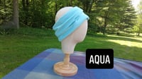 Organic Cotton Stretchy Head Wrap Aqua