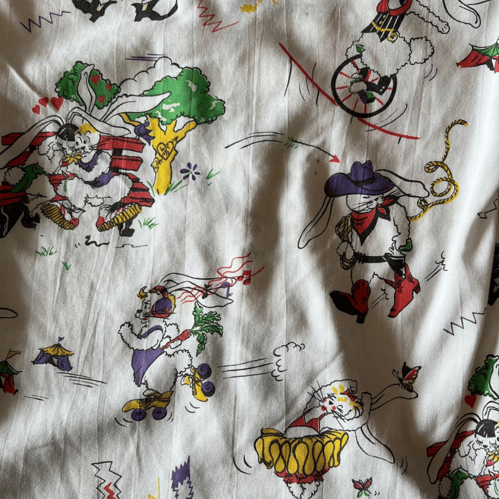 Image of CARTOON RABBIT BUTTON UP